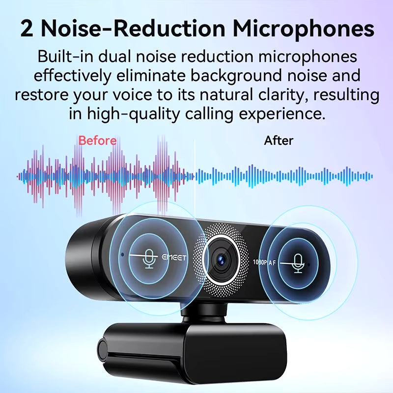 4K Webcam 1440P 2K Web Camera 1080P C60E Autofocus USB Computer Camera for Living/ Video Call/ Conference