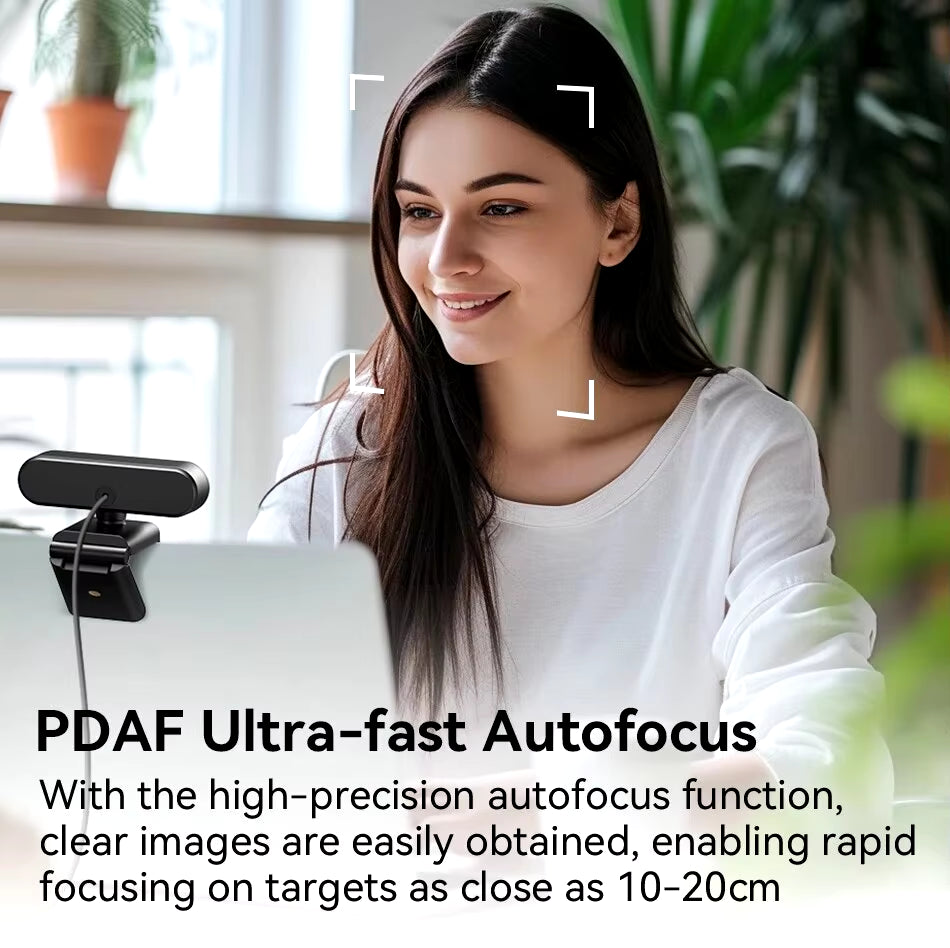 4K Webcam 1440P 2K Web Camera 1080P C60E Autofocus USB Computer Camera for Living/ Video Call/ Conference