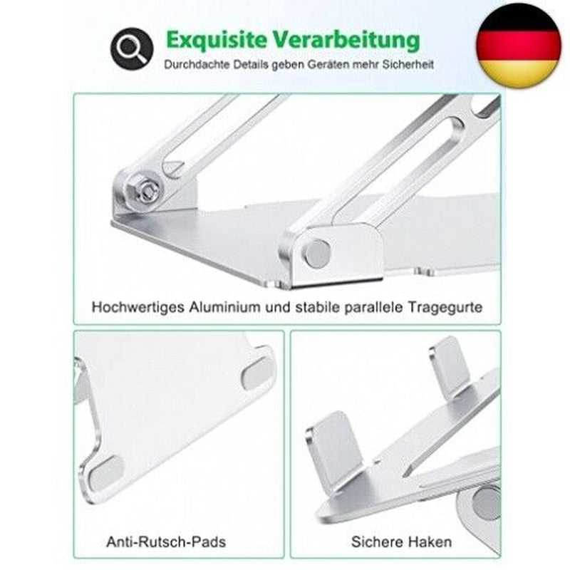 Glangeh Laptop Ständer Aluminium Robust, Belüfteter Ergonomisch Laptop Stand M