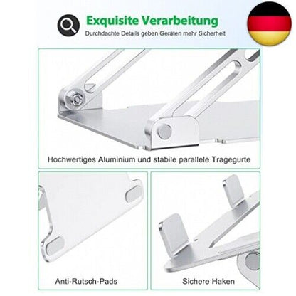 Glangeh Laptop Ständer Aluminium Robust, Belüfteter Ergonomisch Laptop Stand M