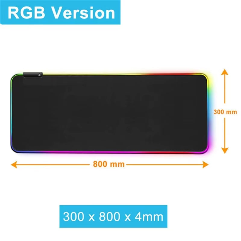 1 Pcs Large Gaming Mouse Pad Light Modes Touch Control Extended Soft Computer Keyboard Mat Non-Slip Rubber Base