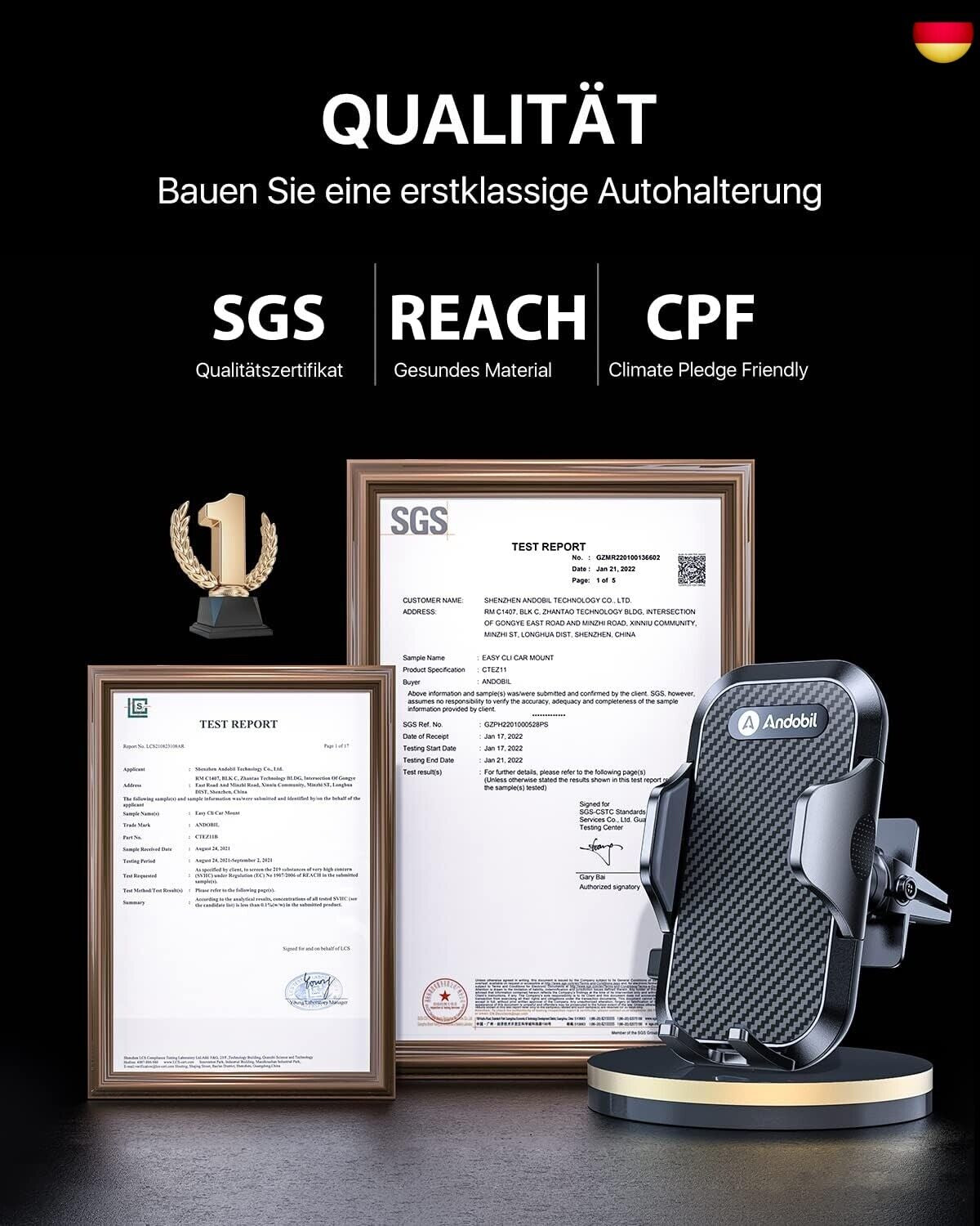 Andobil Handyhalterung Auto Lüftung [ 2025 Upgrade Lüftungsclip ] Kfz Handy H